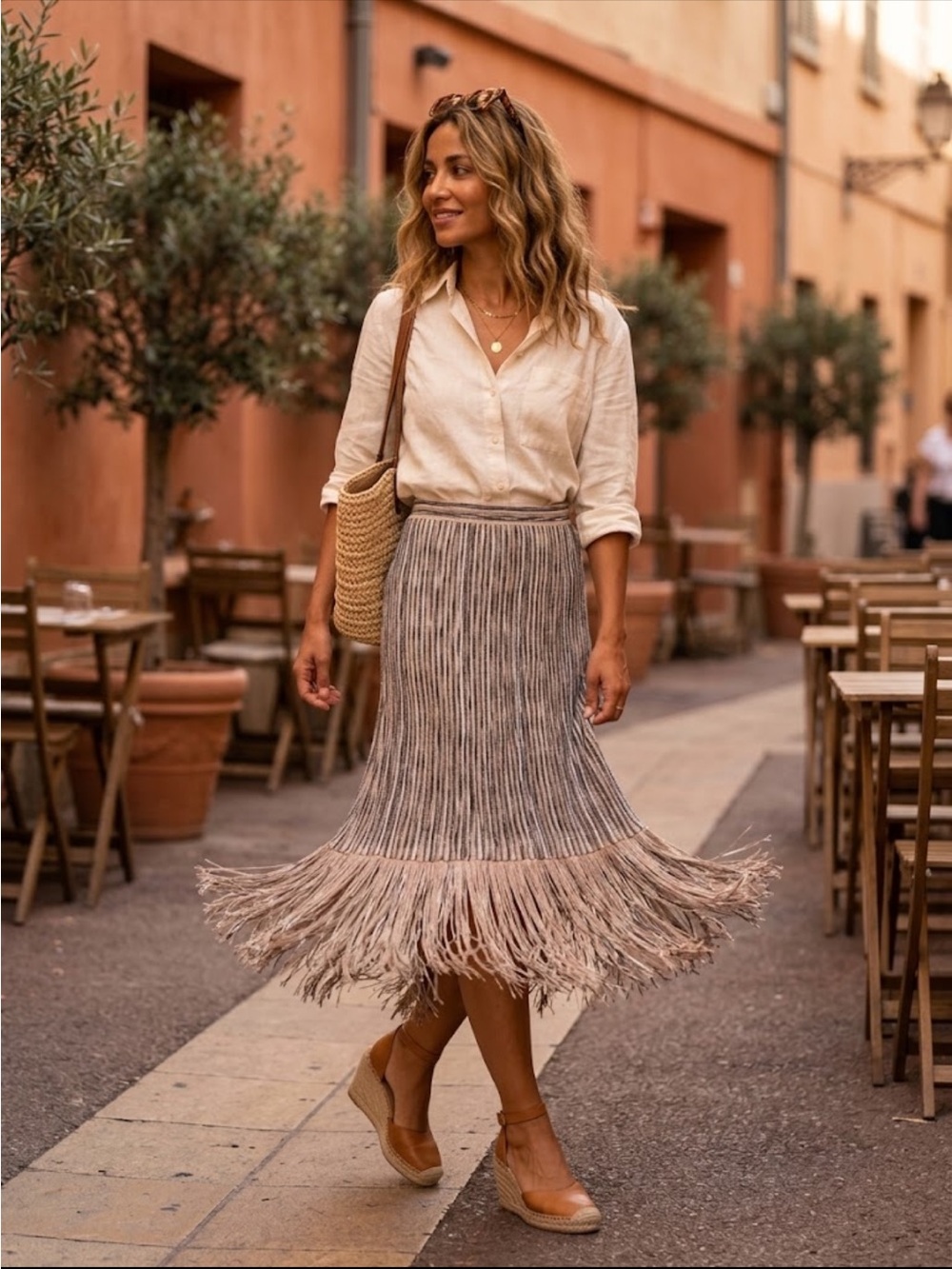 (K2) I.N.C. International Concepts
Vintage stretch knit fringed midi skirt
Sz M
